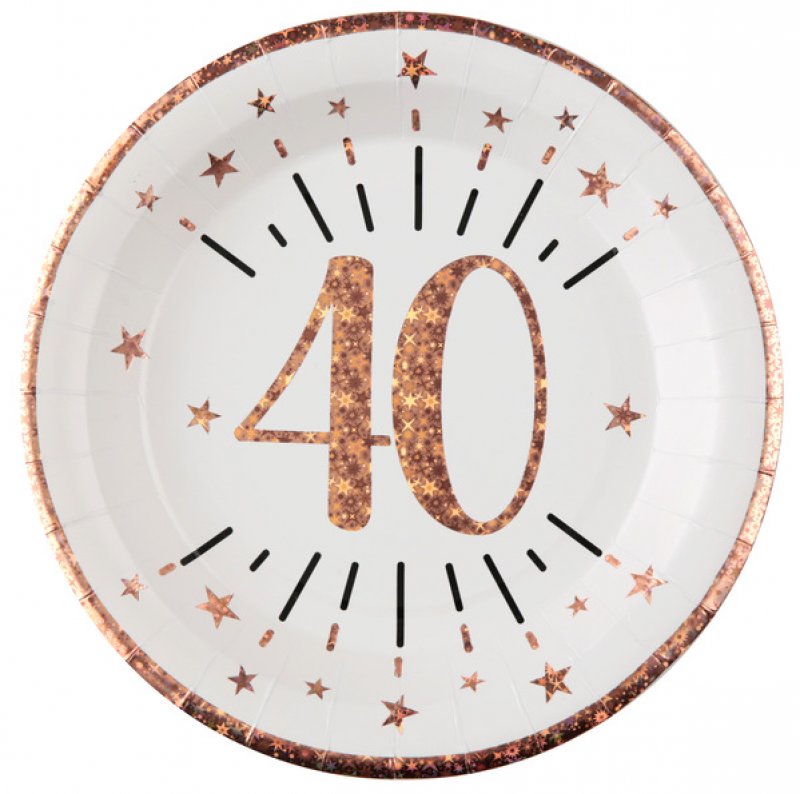 Tallrikar Roséguld 40 år, 10-pack