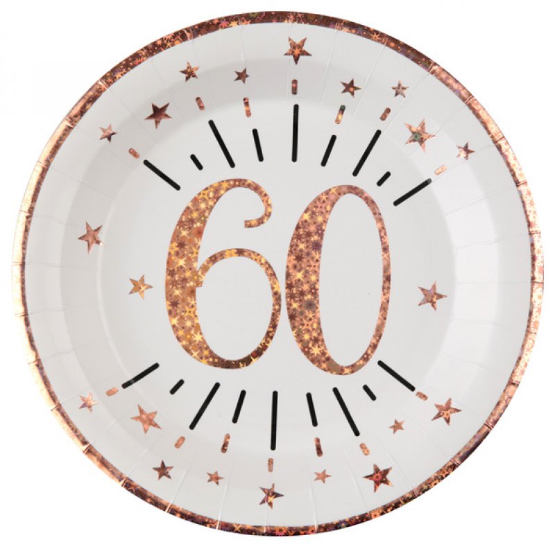 Tallrikar Roséguld 60 år, 10-pack