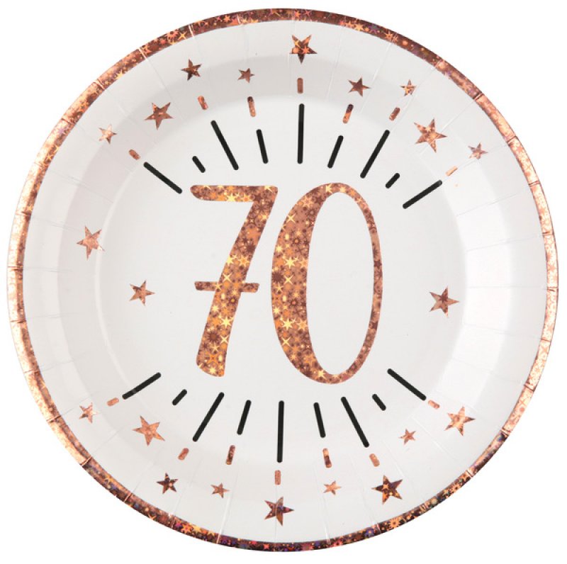 Tallrikar Roséguld 70 år, 10-pack