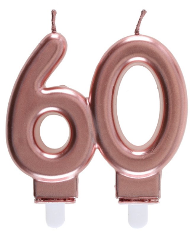 Tårtljus 60-år roséguld