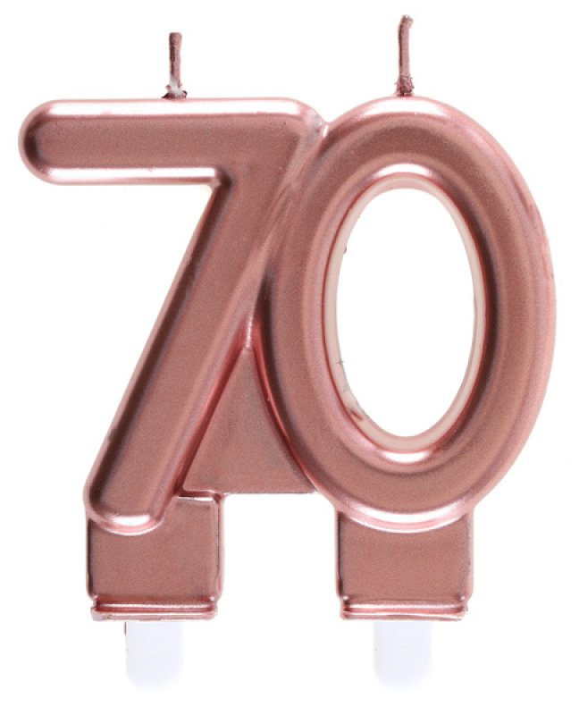 Tårtljus 70-år roséguld